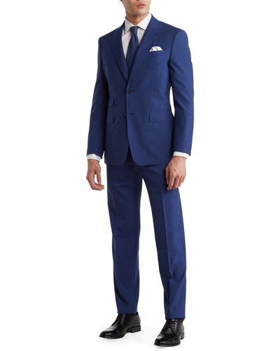 English Laundry Trim Fit Wool Blend Suit - Blue