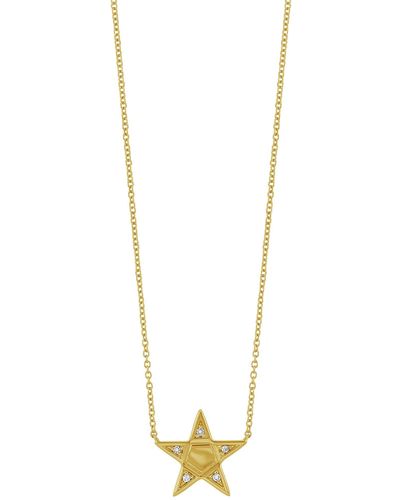 CARRIERE JEWELRY 18k Gold Plated Sterling Silver Diamond Cielo Star Pendant Necklace - Metallic