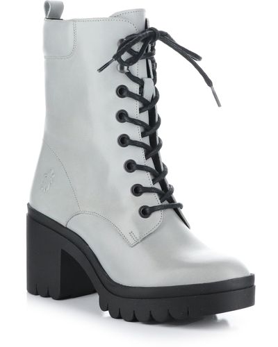 Fly London Tiel Combat Boot - White