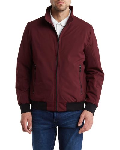 Nautica Transitional Water Resistant Bomber Jacket - Red