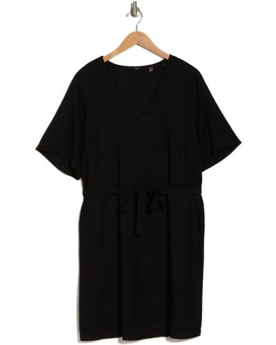 Vero Moda Short Sleeve Tie Waist Dress - Black