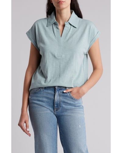 Thread & Supply Daria Short Sleeve Button-up Shirt - Blue