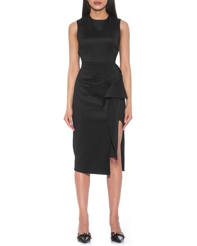 Alexia Admor Valeri Asymmetric Ruffle Cocktail Dress - Black