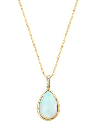 Effy Diamond & Opal Teardrop Pendant Necklace - Metallic