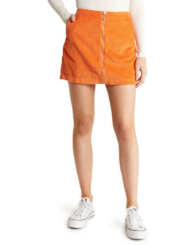 Obey Greta Cotton Corduroy Miniskirt - Orange