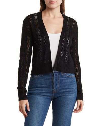 Love By Design Gia Pointelle Cardigan - Black