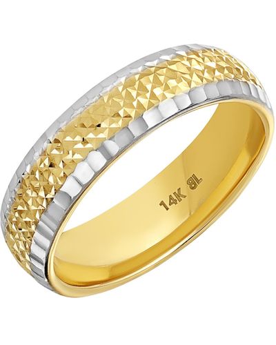 Bony Levy 14k Gold Diamond-cut Band Ring - Metallic
