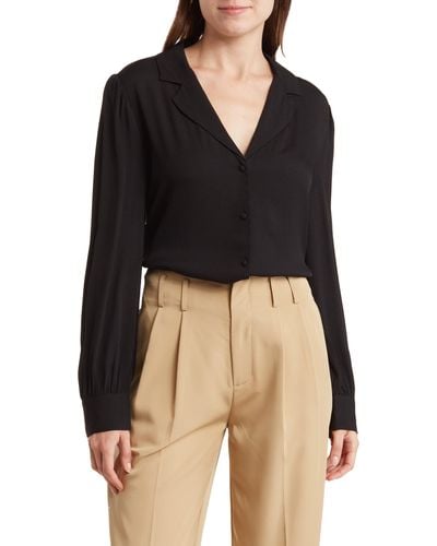 Love By Design Lana Collar Button-up Blouse - Black