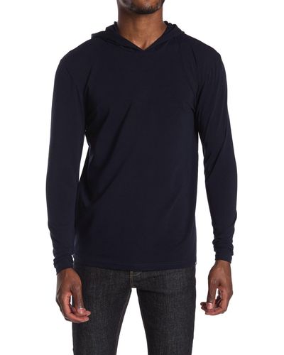 Xray Jeans Long Sleeve Hooded T-shirt - Blue