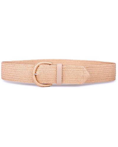Linea Pelle Woven Straw Belt - Pink