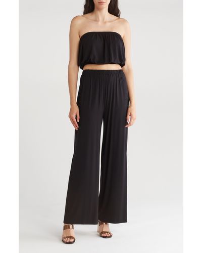Lulus Miami Muse Strapless Two-piece Crop Top & Maxi Skirt - Black