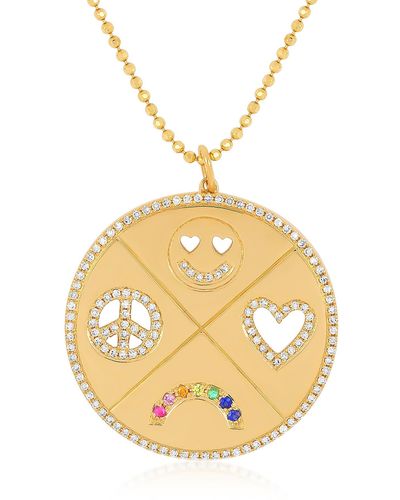 EF Collection All The Happiness Diamond Pendant Necklace - Metallic