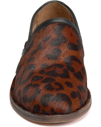 Trask Ali Genuine Calf Hair Loafer In Brown Leopard Print Calf Hair At Nordstrom Rack