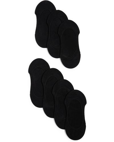 Memoi 7-pack Microliner No-show Socks - Black