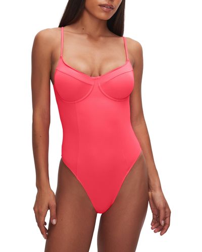 GOOD AMERICAN Scuba Show Off One-piece Swimsuit - Red