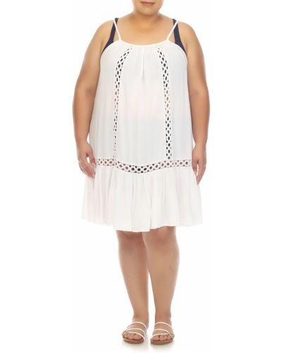 Boho Me Crochet Inset Cover-up Dress - White