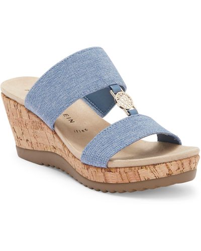 Anne Klein Reese Platform Sandal - Blue