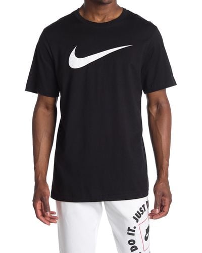 Nike Icon Swoosh Cotton Graphic T-shirt - Black
