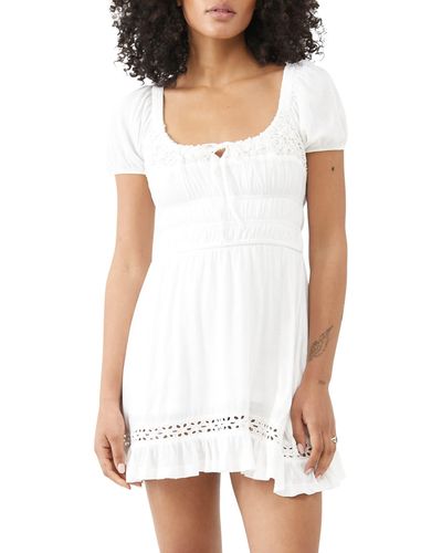 BDG Evie Prarie Minidress - White