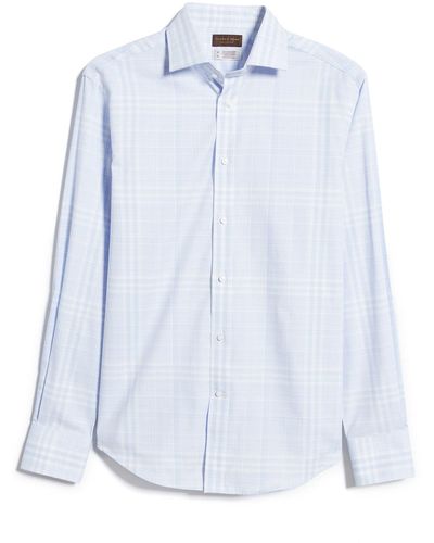 Thomas Dean Stretch Cotton Button-up Shirt In Blue At Nordstrom Rack