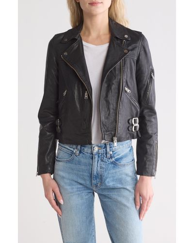AllSaints Prescott Leather Biker Jacket - Black