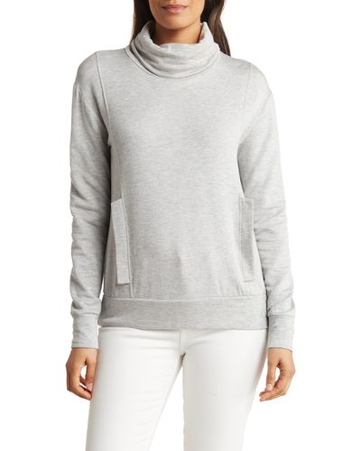 Go Couture Turtleneck Banded Sweater - Gray