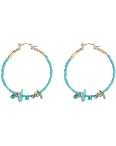 Melrose and Market Stone Accented Hoop Earrings - Blue