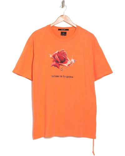 Ksubi Rose Garden Biggie Cotton Graphic T-shirt - Orange