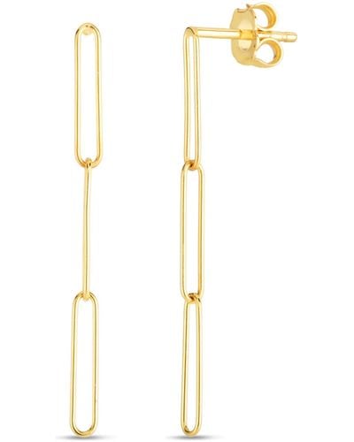KARAT RUSH 14k Gold Paperclip Earrings - Metallic