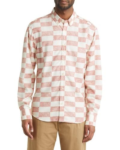 Forét Port Checkerboard Print Ripstop Button-down Shirt - Multicolor