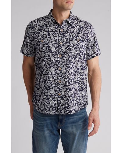 Lucky Brand Mason Floral Print Short Sleeve Button-up Shirt - Multicolor