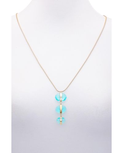 Vince Camuto Clearly Disco Linear Pendant Necklace - Blue