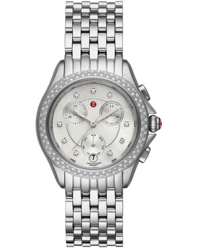 Michele Belmore Diamond Accent Bracelet Watch - Metallic