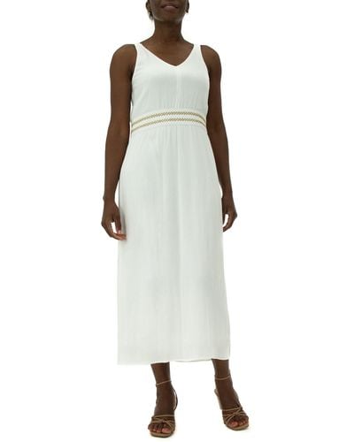 Nina Leonard V-neck Maxi Dress - White