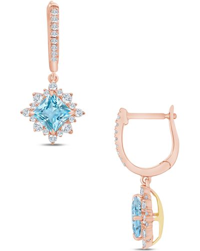 Zac Posen Truly Princess Aquamarine & Diamond Dangle Earrings - Blue