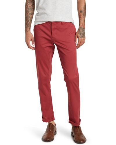 14th & Union The Wallin Stretch Twill Trim Fit Chino Pants - Red