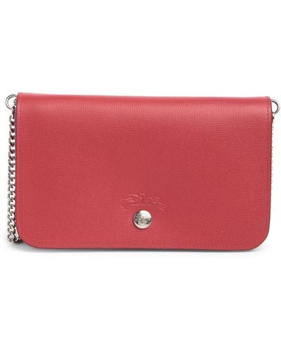 Longchamp Le Pliage Neo Wallet On A Chain - Red