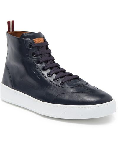 Bally Bruce Leather High-top Sneaker In 44701 Ink 15 At Nordstrom Rack - Blue