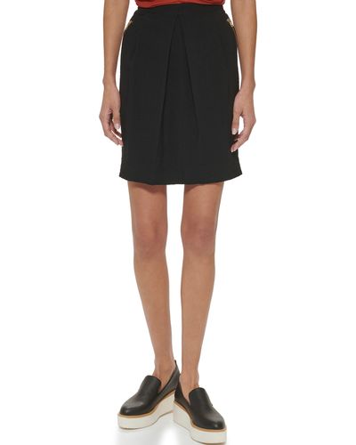 DKNY Crinkle Pleat Skirt - Black