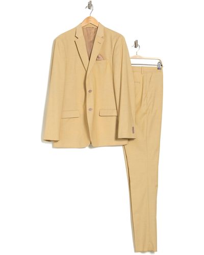 Ben Sherman Solid Two Button Notch Lapel Suit In Yellow At Nordstrom Rack