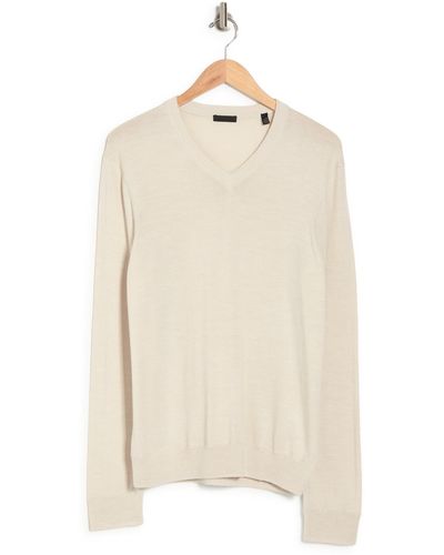 ATM V-neck Sweater In Wheat At Nordstrom Rack - Natural