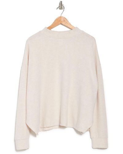 Abound Cozy Mock Neck Pullover In Beige Oatmeal Medium Heather At Nordstrom Rack - Natural