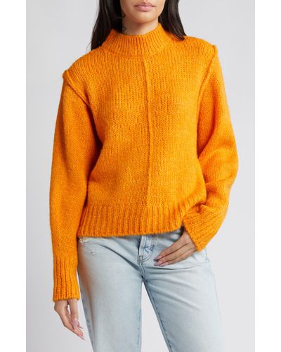 TOPSHOP Center Seam Crewneck Sweater - Orange