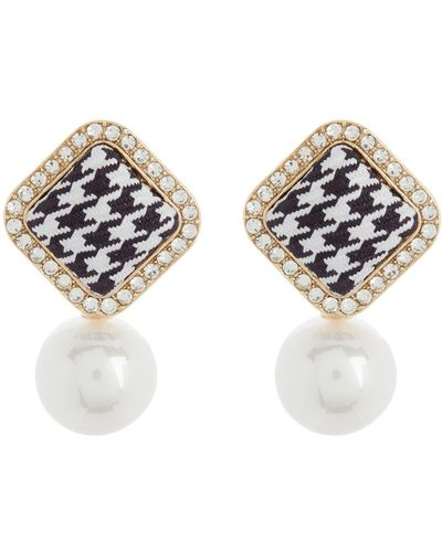 Tasha Crystal & Imitation Pearl Drop Earrings - Multicolor