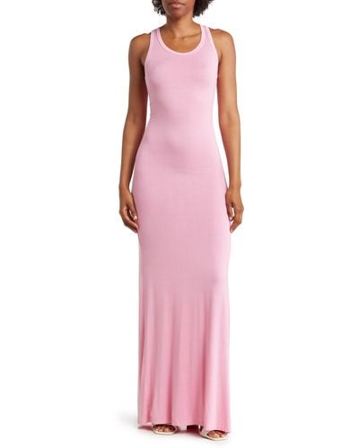 Go Couture Tie-dye Racerback Maxi Dress - Pink