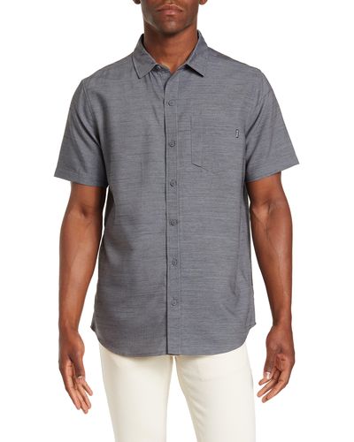 Hurley Wander On Short Sleeve Button Front Shirt - Gray