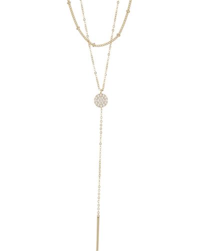 Nordstrom Pavé Cubic Zirconia Layered Y-necklace - White