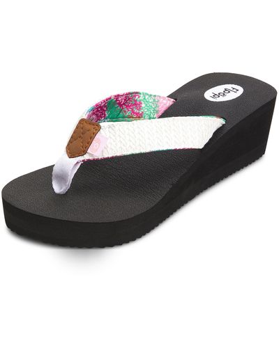 FLOOPI Comfort Sponge Wedge Sandal - Black