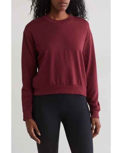 90 Degrees Missy Terry Brushed Long Sleeve - Red