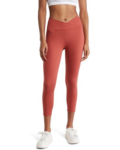 Balance Collection Easy Crossover Capri Active Leggings - Red